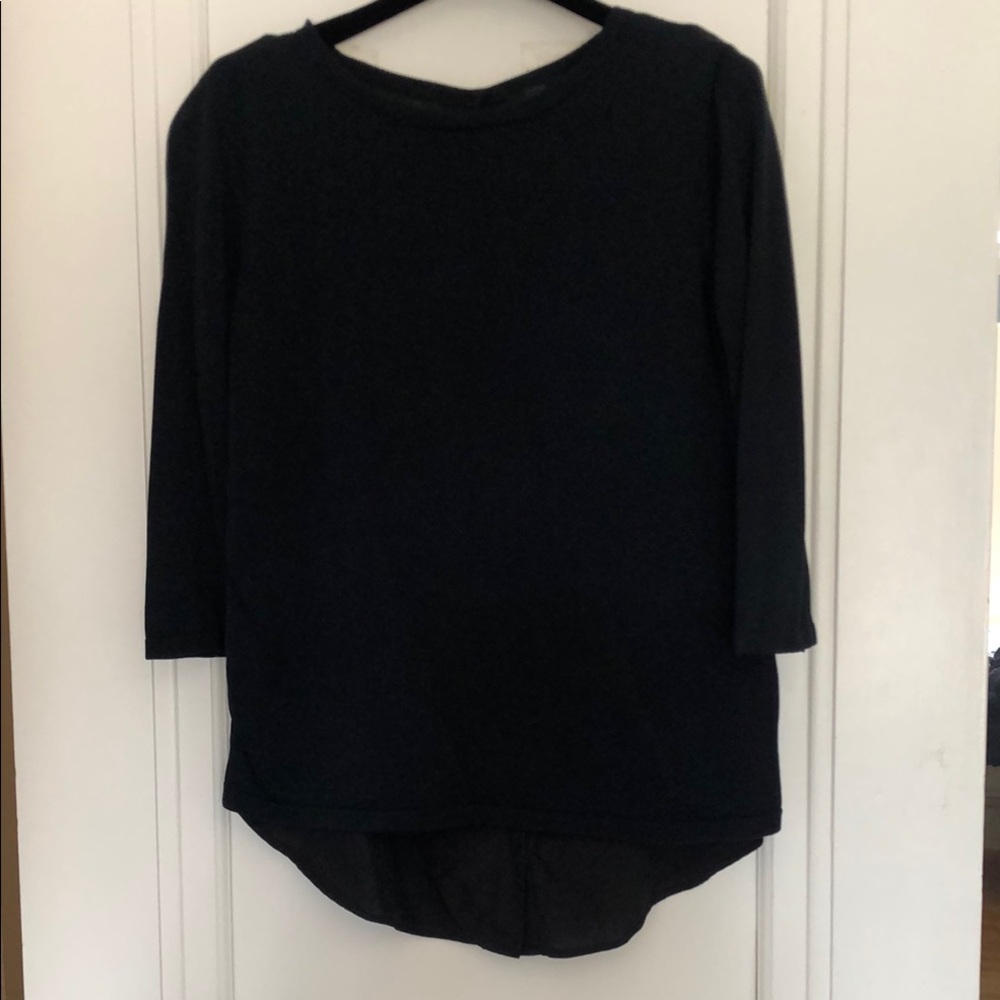COS Black 3/4 Sleeve Top
